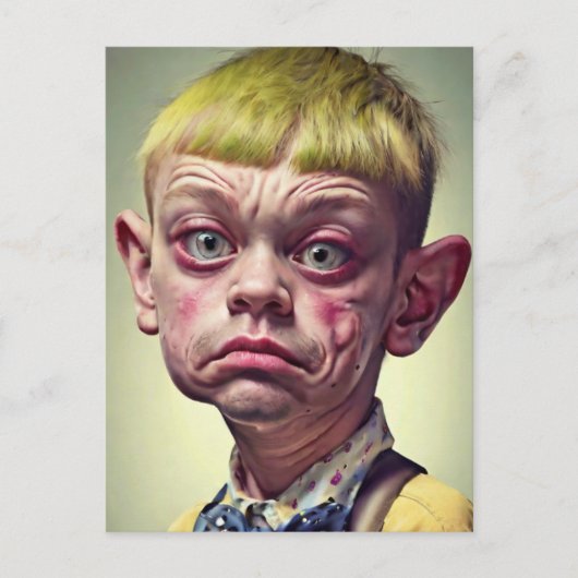 「おもしろいハンサム君」 ポストカード (正面)