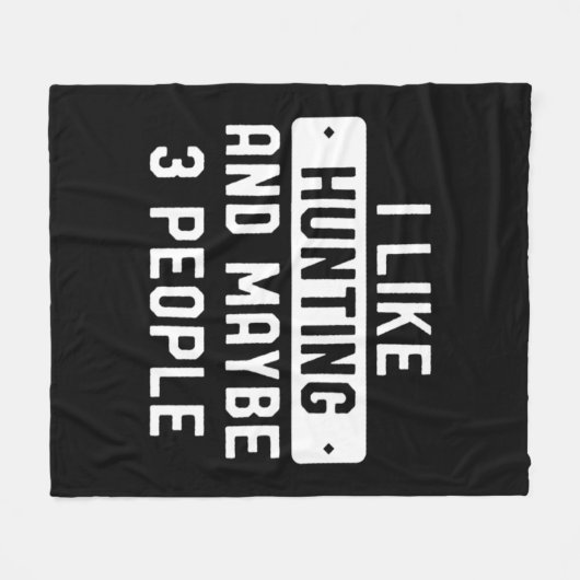 おもしろいハンターギフト私は狩りと多分3人 フリースブランケット (正面(横))