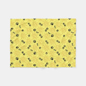 おもしろいハンドがサンシャインを引き、黄色の上に黒い足を乗せる フリースブランケット (正面(横))