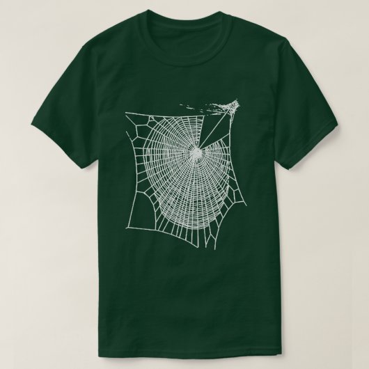 おもしろいハンドドロー不気味ドハロウィンスパイダーズくもの巣ホワイト Tシャツ (デザイン正面)