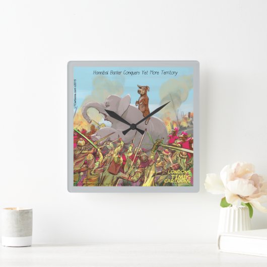 おもしろいハンニバル征服者の壁時計 スクエア壁時計 (ホーム)