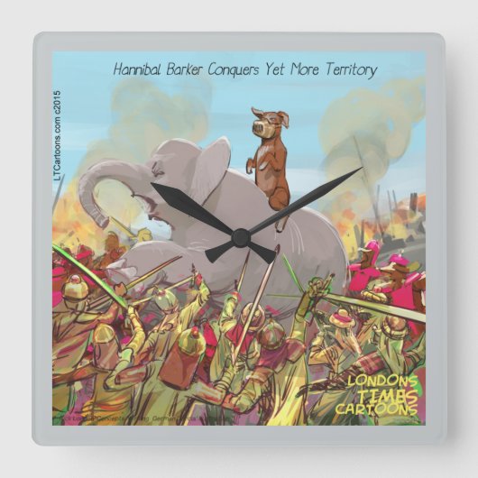 おもしろいハンニバル征服者の壁時計 スクエア壁時計 (正面)