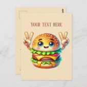 おもしろいハンバーガーを追加文字食品愛好家 ポストカード (正面/裏面)