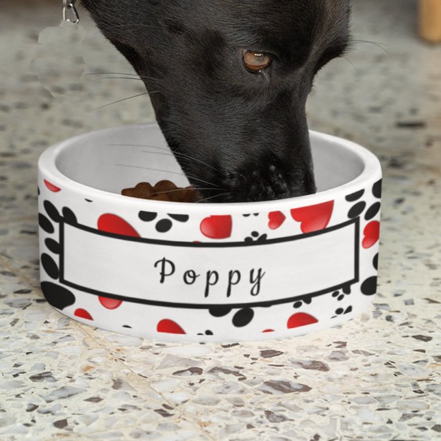 おもしろいハートとポープリントドッグトリマーアクセサリー ボウル (クリエイターアップロード済み)