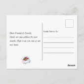 おもしろいハートの新しいホームの移動告知 ポストカード (裏面)