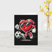 おもしろいハートの遊サッカーのバレンタインデー カード (黄色い花)