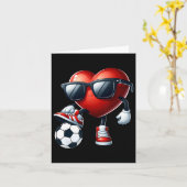 おもしろいハートの遊サッカーのバレンタインデー カード (黄色い花)