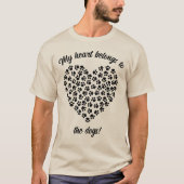 おもしろいハートの黒いポープリントフロント Tシャツ (正面)