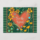 おもしろいハートは良い引用文を見る ポストカード (正面)