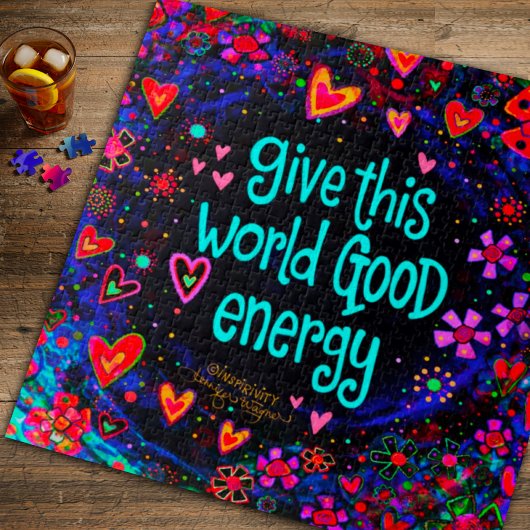 おもしろいハートインスピリシティ引用文ユニークスクエア ジグソーパズル