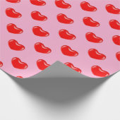 おもしろいハートオンピンク ラッピングペーパー (角)