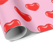 おもしろいハートオンピンク ラッピングペーパー (ロールコーナー)