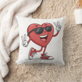 おもしろいハートサングラス付き漫画おもしろい クッション (ブランケット)