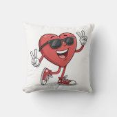 おもしろいハートサングラス付き漫画おもしろい クッション (正面)