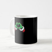 おもしろいハートハンズクリスマス コーヒーマグカップ (正面左)