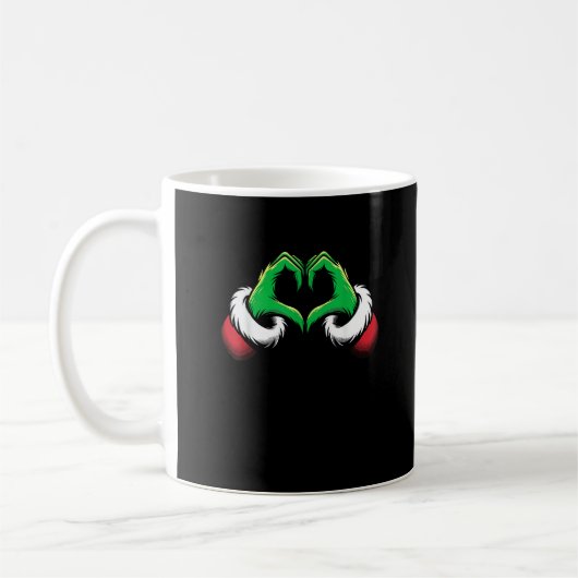 おもしろいハートハンズクリスマス コーヒーマグカップ (左)