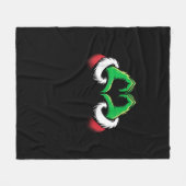 おもしろいハートハンズクリスマス フリースブランケット (正面(横))