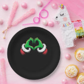 おもしろいハートハンズクリスマス ペーパープレート (パーティー)