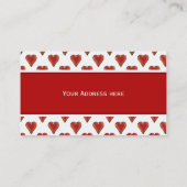 おもしろいハートパターン赤金ゴールド+背景 名刺 (裏面)