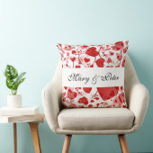 おもしろいハートパターンVII +名前とアイディア クッション (椅子)