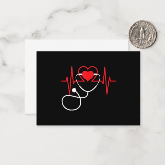 おもしろいハートビートナース看護医療 ノートカード (正面/裏面インサイチュ)