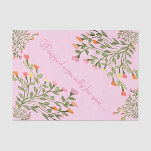 おもしろいハート型フローラルデザイン 薄葉紙 (正面)