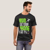 おもしろいハーフマランニングラソンGでランナーのような電話 Tシャツ (正面フル)