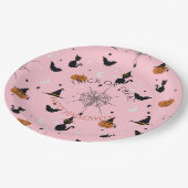 おもしろいハ不気味ロウィーンピンクデザイン ペーパープレート (アングル)