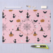 おもしろいハ不気味ロウィーンピンクデザイン 薄葉紙 (クラフト)