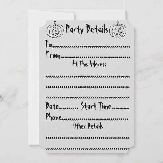 おもしろいハ怒ロウィーン用の黒猫デザイン 招待状 (裏面)