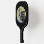 おもしろいハ飲ロウィーンフルムーンこうもり ピックルボールラケット (左)