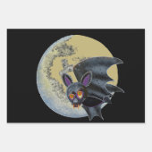 おもしろいハ飲ロウィーンフルムーンこうもり ラッピングペーパーシート (正面)