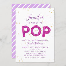 おもしろいバかわいらしルーンピンクパープルガールベビーシャワー