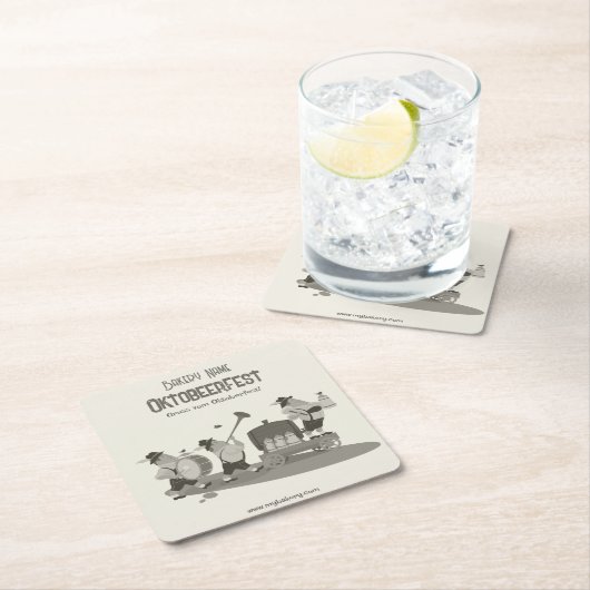 おもしろいバイエルンミュージシャン招待状へオクトーバーフェストナプキン スクエアペーパーコースター (インサイチュ)