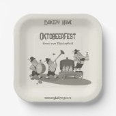 おもしろいバイエルンミュージシャン招待状へオクトーバーフェストナプキン ペーパープレート (正面)