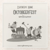 おもしろいバイエルンミュージシャン招待状へオクトーバーフェスト ガラスコースター (正面)
