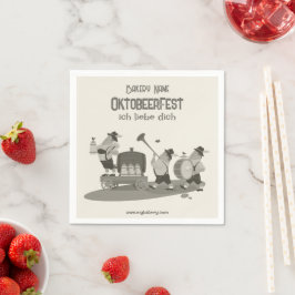 おもしろいバイエルンミュージシャン招待状へオクトーバーフェスト スタンダードカクテルナプキン