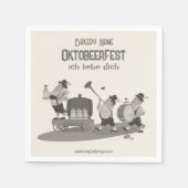 おもしろいバイエルンミュージシャン招待状へオクトーバーフェスト スタンダードカクテルナプキン (正面)