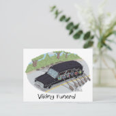 おもしろいバイキング葬式はがき ポストカード (スタンド正面)
