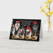 おもしろいバイクもしくは自転車に乗る人ドッグ誕生日カード カード (黄色い花)