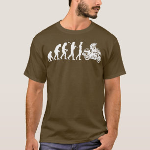 おもしろいバイクもしくは自転車に乗る人進化のバイクアドベンチャーM Tシャツ