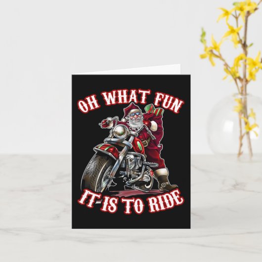 おもしろいバイクバイクもしくは自転車に乗る人グランドパサンタライダークリスマス カード (黄色い花)