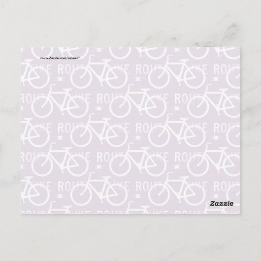 おもしろいバイクルート固定バイクサイクリストのパターン紫 ポストカード (裏面)
