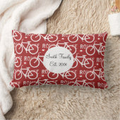 おもしろいバイクルート固定自転車サイクリストパターン赤 ランバークッション (ブランケット)