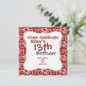 おもしろいバイクルート固定自転車サイクリストパターン赤 招待状 (スタンド正面)