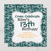 おもしろいバイクルート固定自転車パターン 招待状 (正面/裏面)