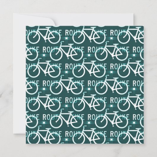 おもしろいバイクルート固定自転車パターン 招待状 (裏面)
