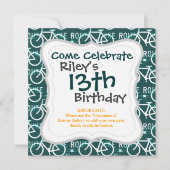 おもしろいバイクルート固定自転車パターン 招待状 (正面)