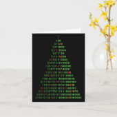おもしろいバイナリクリスマスツリーコンピュータのプログラマ カード (黄色い花)
