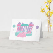 おもしろいバウンスハウスパステルサンキューノート カード (黄色い花)